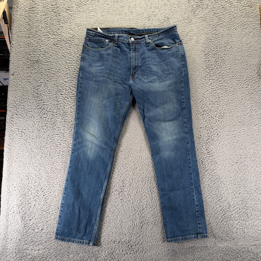 Levi's 511 Jeans Mens 36x30 Blue Cotton Denim Straight Travel Workwear Faded